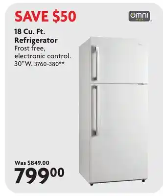 Home Hardware 18 Cu. Ft. Refrigerator offer