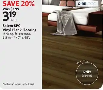 Home Hardware Salem SPC Vinyl Plank Flooring Drift offer