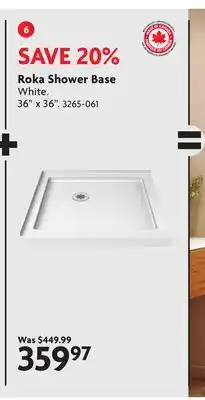Home Hardware Roka Shower Base offer