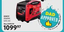 Home Hardware 224CC Dual Fuel Inverter Generators offer