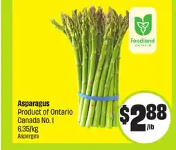FreshCo Asparagus Product of Ontario Canada No. 1 6.35/kg offer