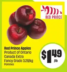 FreshCo Red Prince Apples Product of Ontario Canada Extra Fancy Grade 3.28/kg offer