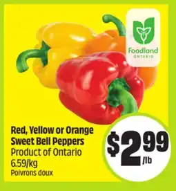 FreshCo Red, Yellow or Orange Sweet Bell Peppers Product of Ontario offer