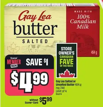 FreshCo Gay Lea Salted or Unsalted Butter 454 g offer