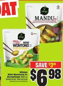 FreshCo Bibigo Mini Wontons or Dumplings 680 g Selected Varieties offer