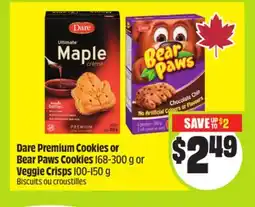FreshCo Dare Premium Cookies or Bear Paws Cookies 168-300 g or Veggie Crisps 100-150 g offer