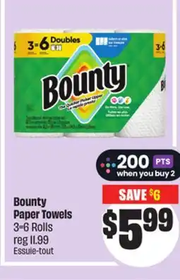 FreshCo Bounty Paper Towels 3-6 Rolls offer