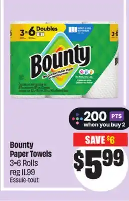 FreshCo Bounty Paper Towels 3-6 Rolls offer