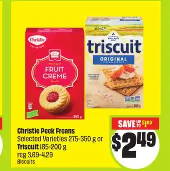 FreshCo Christie Peek Freans Selected Varieties 275-350 g or Triscuit 185-200 g offer