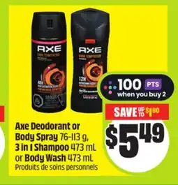 FreshCo Axe Deodorant or Body Spray 76-113 g 3 in 1 Shampoo 473 mL or Body Wash 473 mL offer