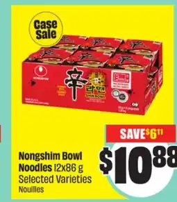 FreshCo Nongshim Bowl Noodles 12x86 g Selected Varieties offer