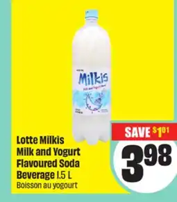 FreshCo Lotte Milkis Milk and Yogurt Flavoured Soda Beverages 1.5 L offer