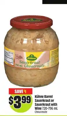 FreshCo Kuhne Barrel Sauerkraut or Sauerkraut with Wine 720-796 mL offer