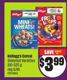 Chalo FreshCo Kellogg's Cereal Selected Varieties 210-525 g offer