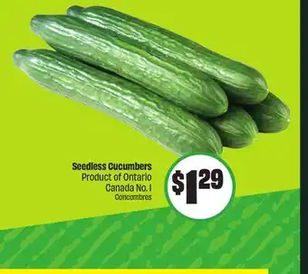 Chalo FreshCo Seedless Cucumbers Product of Ontario Canada No. 1 offer