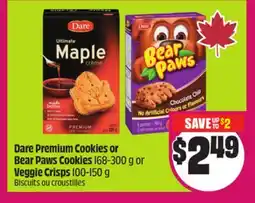 Chalo FreshCo Dare Premium Cookies or Bear Paws Cookies 168-300 g or Veggie Crisps 100-150 g offer