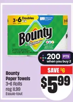 Chalo FreshCo Bounty Paper Towels 3 = 6 Rolls offer