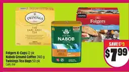 Chalo FreshCo Folgers K-Cups 12 pk Nabob Ground Coffee 340 g Twinings Tea Bags 50 pk offer
