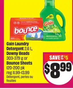 Chalo FreshCo Gain Laundry Detergent 2.6 L, Downy Beads 303-379 g or Bounce Sheets 120-200 pk offer
