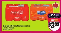 Chalo FreshCo Coca-Cola Soft Drinks Mini Cans 6x222 mL Selected Varieties offer
