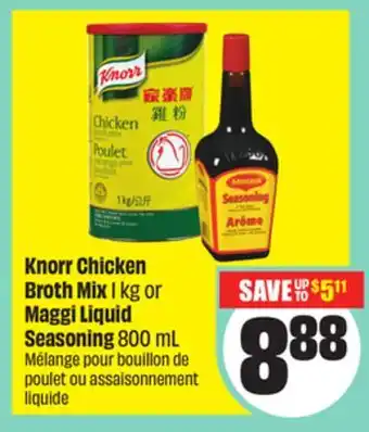 Chalo FreshCo Knorr Chicken Broth Mix 1 kg or Maggi Liquid Seasoning 800 mL offer