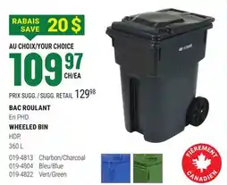 BMR BAC ROULANT WHEELED BIN offer