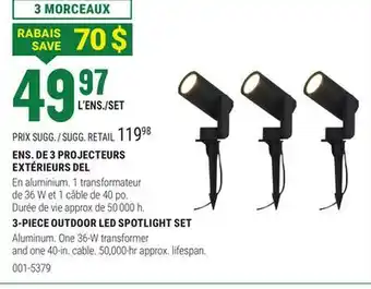 BMR 3-PIECE OUTDOOR LED SPOTLIGHT SET offer