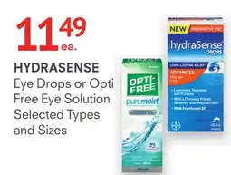 Remedy's RX HYDRASENSE Eye Drops or Opti Free Eye Solution offer