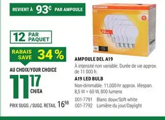 BMR AMPOULE DEL A19 offer