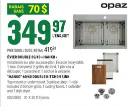 BMR 60/40 DOUBLE KITCHEN SINK offer