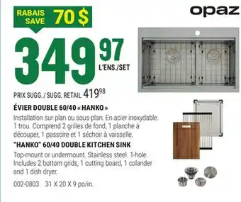 BMR 60/40 DOUBLE KITCHEN SINK offer