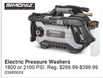 PartSource Simoniz Electric Pressure Washers offer
