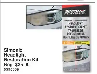 PartSource Simoniz Headlight Restoration Kit offer