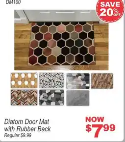 Oxford Mills Diatom Door Mat with Rubber Back offer