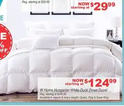 Oxford Mills W Home Hungarian White Duck Down Duvet offer