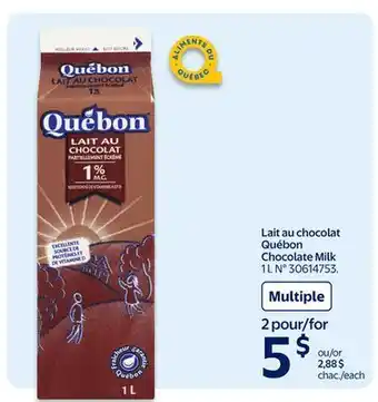 Walmart Québon Chocolate Milk offer