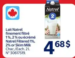 Walmart Natrel Filtered 1% 2% or Skim Milk offer