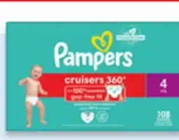 Walmart Pampers Swaddlers or Swaddlers 360° Cruisers 360° or Baby-Dry Huge Pack Diapers offer