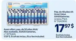 Walmart Great Value AA48 Batteries offer