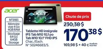 Walmart Acer Tab M10 10.1 FHD IPS offer