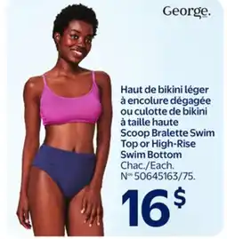 Walmart Scoop Bralette Swim Top or High-Rise Swim Bottom offer
