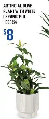 Canac Artificial Olive Plant with White Ceramic Pot offer