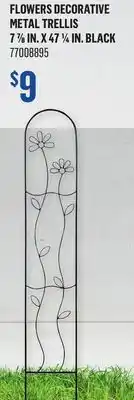 Canac Flowers Decorative Metal Trellis 7 7/8 in. x 47 1/4 in. Black offer