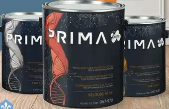 Canac Prima Flat Interior Latex Paint Ultimate White & Colours 3.78 L offer