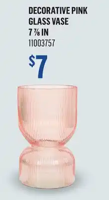 Canac Decorative Pink Glass Vase offer