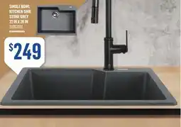 Canac Single Bowl Kitchen Sink Stone Grey offer
