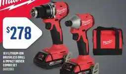 Canac 18 V Lithium-Ion Brushless Drill & Impact Driver Combo Set offer