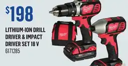 Canac Lithium-Ion Drill Driver & Impact Driver Set 18 V offer