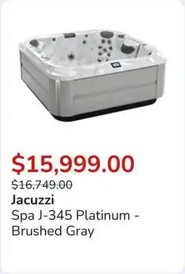 Club Piscine Spa J-345 Platinum - Brushed Gray offer
