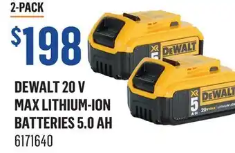 Canac Dewalt 20 V MAX Lithium-Ion Batteries 5.0 Ah offer